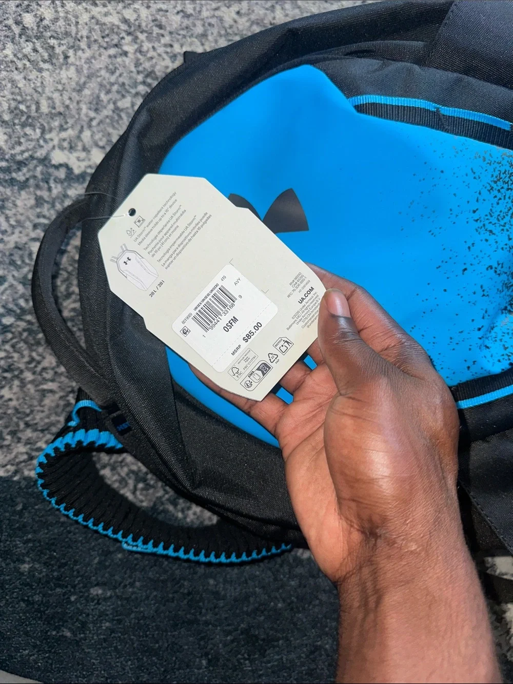 Under Armour Black and Blue Men's Athletic Backpack